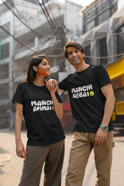 Manch abbai and Manchi Ammai Couple T-shirts