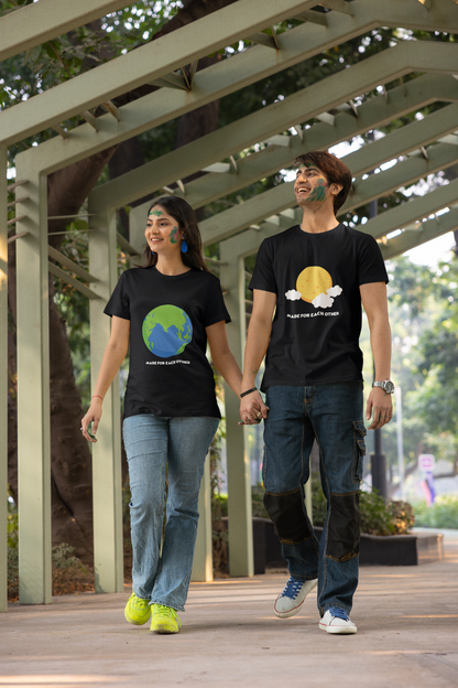 The Earth and the Moon couple T-shirts