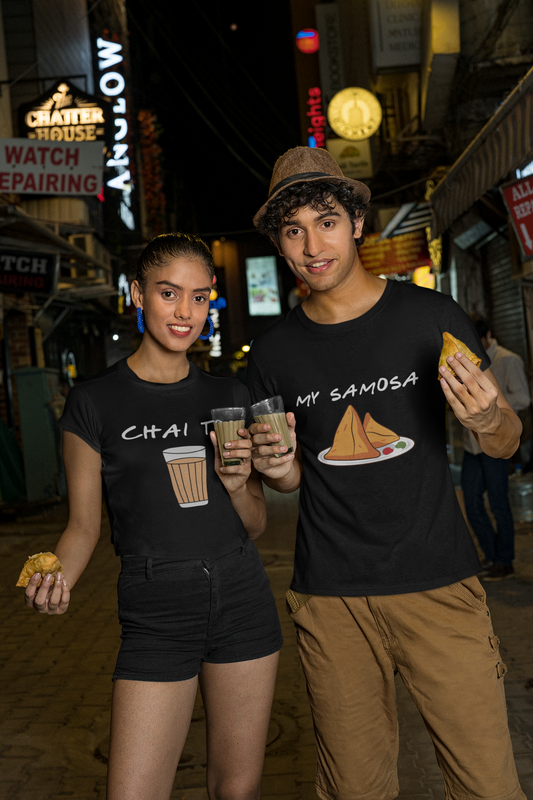 Chai to my samosa Couple Tshirt