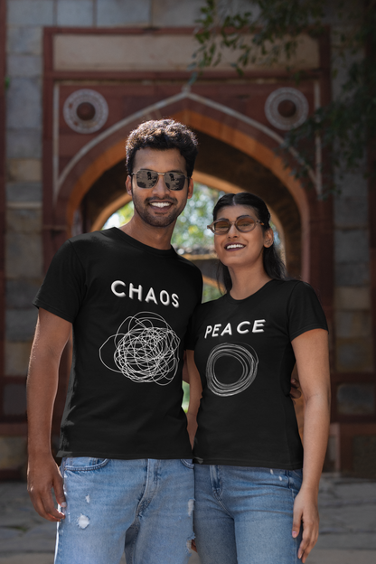 Chaos and Peace Couple T-Shirts