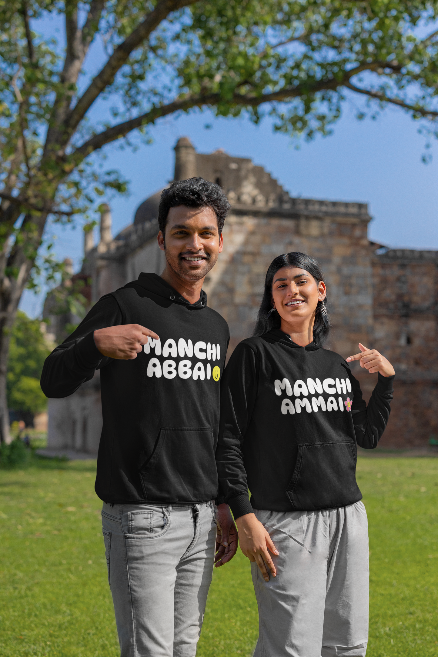 Manch Abbai and Manchi Ammai Couple Hoodies