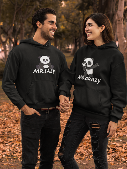 Mr.Lazy and Ms.Crazy Couple Hoodies