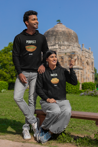 Perfect match pani puri Couple Hoodies